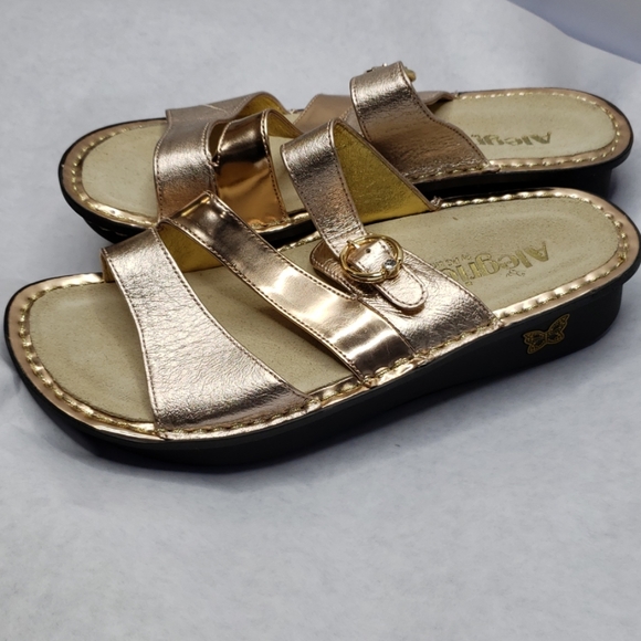 alegria gold sandals